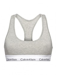 Calvin Klein Unlined Bralette 0000F3785E-020  με φαρδύ λάστιχο και αθλητική πλάτη ΓΚΡΙ