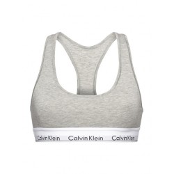 Calvin Klein Unlined Bralette 0000F3785E-020  με φαρδύ λάστιχο και αθλητική πλάτη ΓΚΡΙ