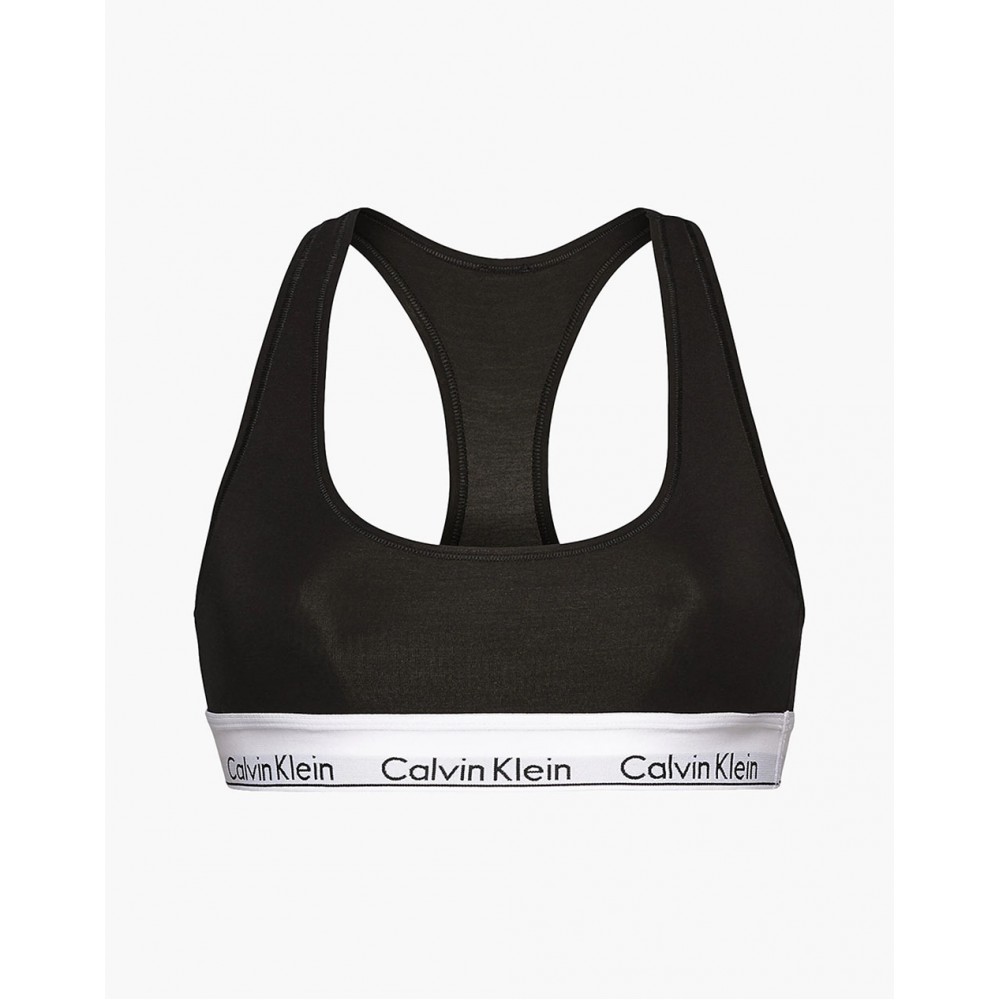 Calvin Klein Unlined Bralette 0000F3785E-001  με φαρδύ λάστιχο και αθλητική πλάτη ΜΑΥΡΟ