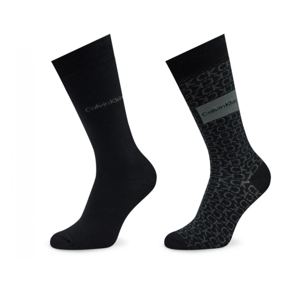 Ανδρικές Κάλτσες Calvin Klein Ck Men Sock 2p Badge Black 701224111-001