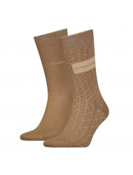 Ανδρικές Κάλτσες Calvin Klein Ck Men Sock 2p Badge CARAMEL 701224111-003