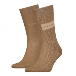 Ανδρικές Κάλτσες Calvin Klein Ck Men Sock 2p Badge CARAMEL 701224111-003