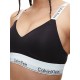 Calvin Klein Light Lined Bralette  000QF7059E-UB1 Γυναικείο Μπουστάκι με επένδυση και άσπρο λάστιχο ΜΑΥΡΟ