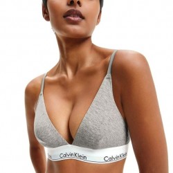 Calvin Klein Light Lined Bralette 000QF5650EE-020 Γυναικείο Bralette με φαρδύ λάστιχο αφαιρούμενη επένδυση ΓΚΡΙ