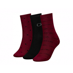 Γυναικείες Κάλτσες Calvin Klein Women Sock 3pc Lurex Logo Giftbox 701224118-003,  Burgundy Combo