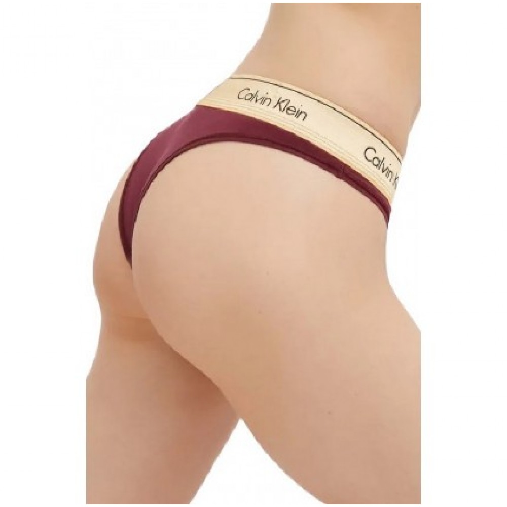 Calvin Klein Γυναικείο Brasil Κυλοτάκι 000QF7452E-GEX, με εξωτερικό λα΄στιχο, ΜΠΟΡΝΤΟ