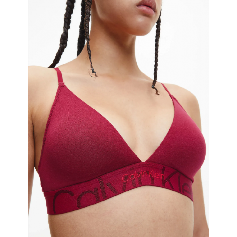 Γυναικείο Bralette Embossed Icon Calvin Klein 000QF6990E-XKG ΒΑΘΥ ΚΟΚΚΙΝΟ