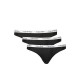 Calvin Klein  QD3587E-001 Thong 3PK, βαμβακερά κυλοτάκια  σε συσκευασία των 3 τεμαχίων ΜΑΥΡΑ