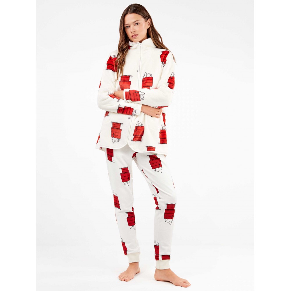 GISELA 2/20333, Γυναικεία Ρόμπα Fleece με φερμουάρ SNOOPY