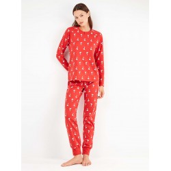 Gisela 2/20334, Γυναικεία Πυτζάμα Βαμβακερή Peanuts Snoopy, KOKKINH Gisela 2/20334, Γυναικεία Πυτζάμα Βαμβακερή Peanuts Snoopy, KOKKINH