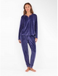 Gisela 2/20316, Γυναικείο Homewear  Microvelour Πουά, ΜΠΛΕ Gisela 2/20316, Γυναικείο Homewear  Microvelour Πουά, ΜΠΛΕ