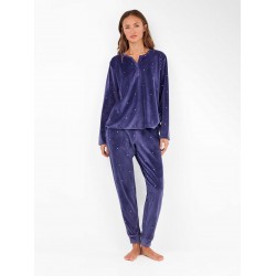 Gisela 2/20316, Γυναικείο Homewear  Microvelour Πουά, ΜΠΛΕ Gisela 2/20316, Γυναικείο Homewear  Microvelour Πουά, ΜΠΛΕ