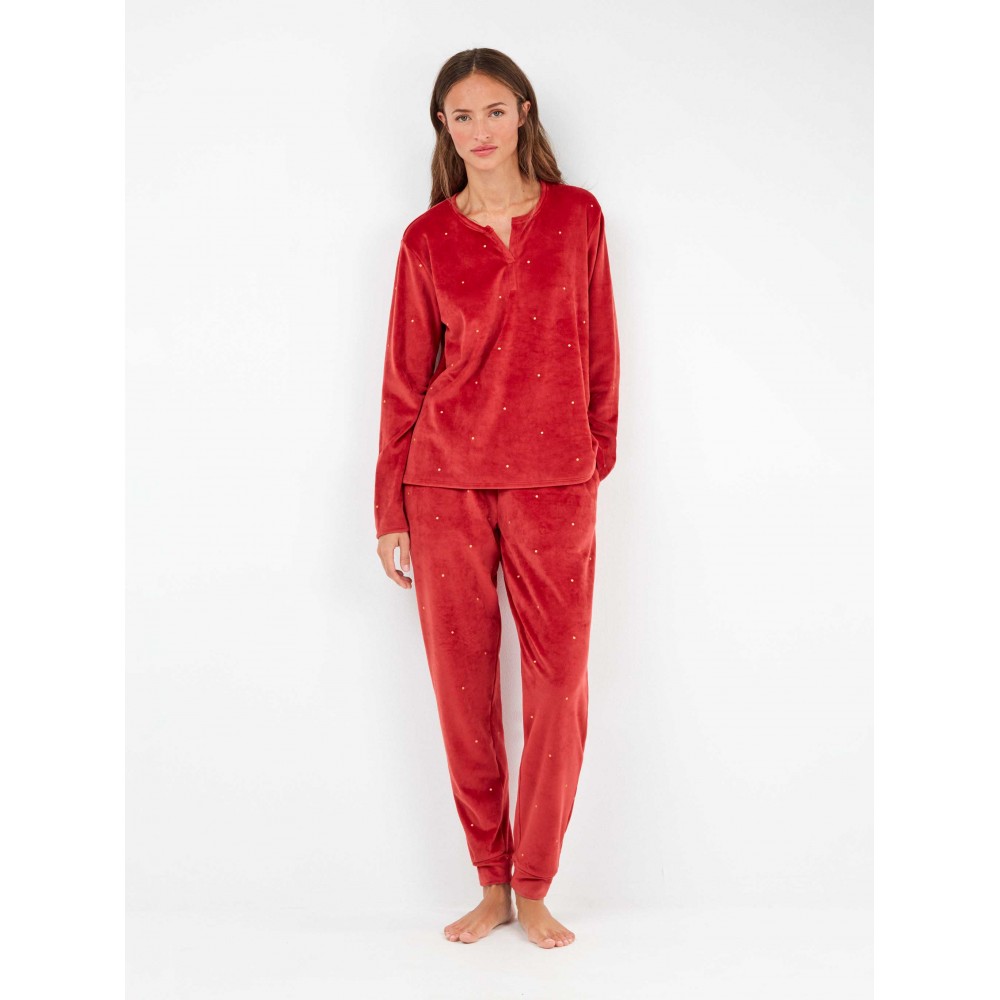 Gisela 2/20316, Γυναικείο Homewear  Microvelour Πουά, ΚΟΚΚΙΝΟ Gisela 2/20316, Γυναικείο Homewear  Microvelour Πουά, ΚΟΚΚΙΝΟ