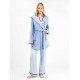 GISELA 2/20321, Γυναικεία Ρόμπα Fleece σταυρωτή με κουκούλα, ΣΙΕΛ