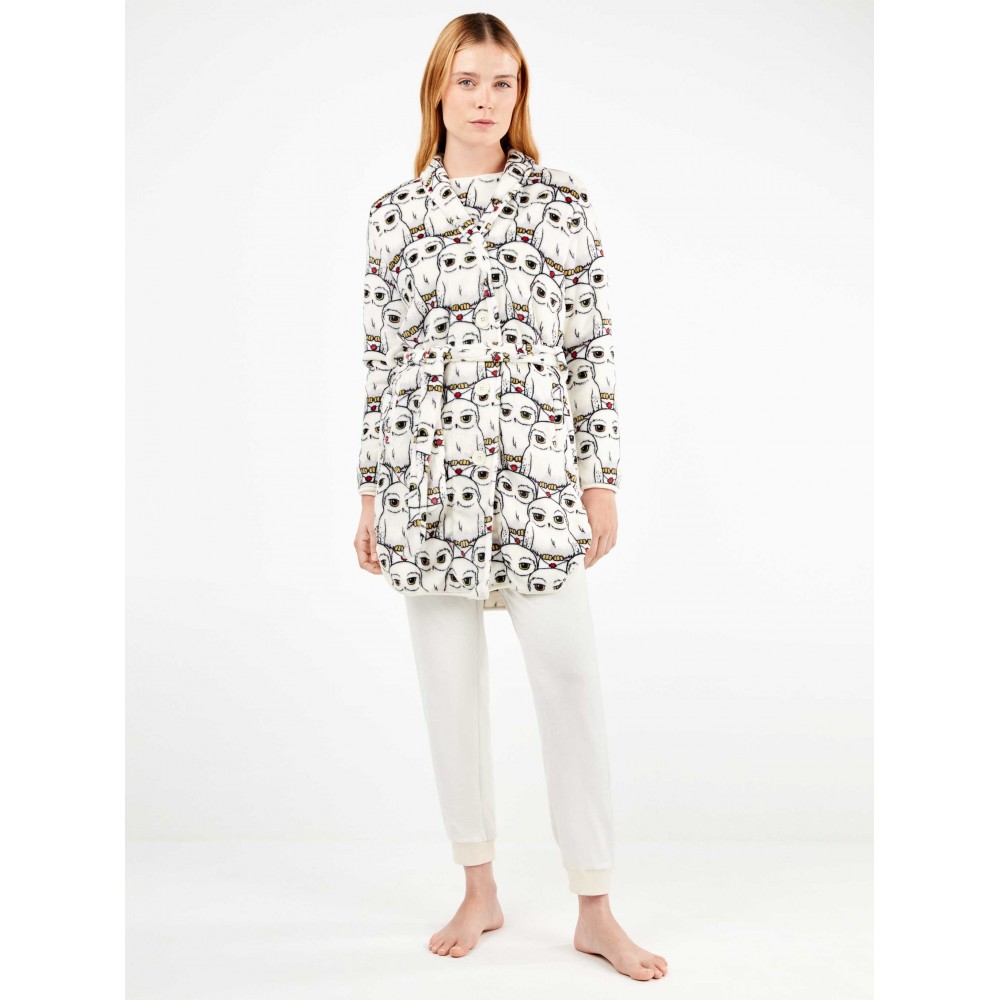 GISELA 2/20357, Γυναικεία Ρόμπα Fleece με κουμπιά και ζώνη HARRY POTTER