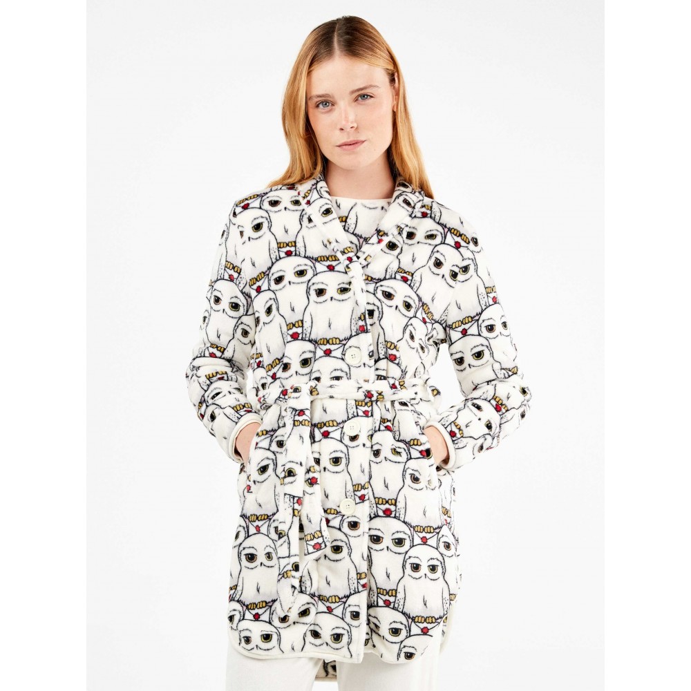 GISELA 2/20357, Γυναικεία Ρόμπα Fleece με κουμπιά και ζώνη HARRY POTTER
