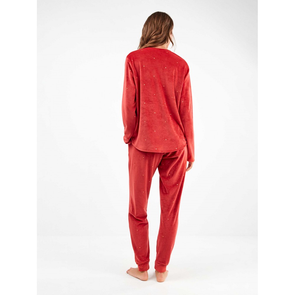 Gisela 2/20316, Γυναικείο Homewear  Microvelour Πουά, ΚΟΚΚΙΝΟ Gisela 2/20316, Γυναικείο Homewear  Microvelour Πουά, ΚΟΚΚΙΝΟ