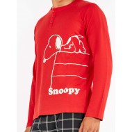 GISELA 2/20336, Ανδρική Χειμερινή Πυτζάμα SNOOPY 