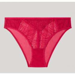 GISELA 2/10138B, Γυναικεio Κυλοτάκι Mini με δαντέλα και τούλι, ΚΟΚΚΙΝΟ