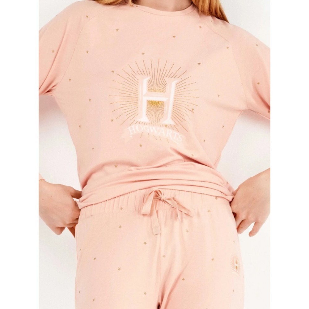 Gisela 2/20355, Γυναικείο Βαμβακερό Σετ Πυτζάμας HARRY POTTER, ΡΟΖ