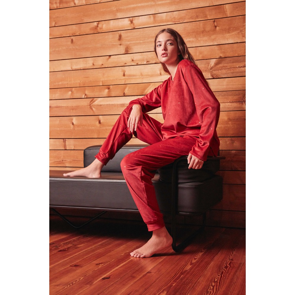 Gisela 2/20316, Γυναικείο Homewear  Microvelour Πουά, ΚΟΚΚΙΝΟ Gisela 2/20316, Γυναικείο Homewear  Microvelour Πουά, ΚΟΚΚΙΝΟ