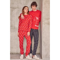 Gisela 2/20334, Γυναικεία Πυτζάμα Βαμβακερή Peanuts Snoopy, KOKKINH Gisela 2/20334, Γυναικεία Πυτζάμα Βαμβακερή Peanuts Snoopy, KOKKINH
