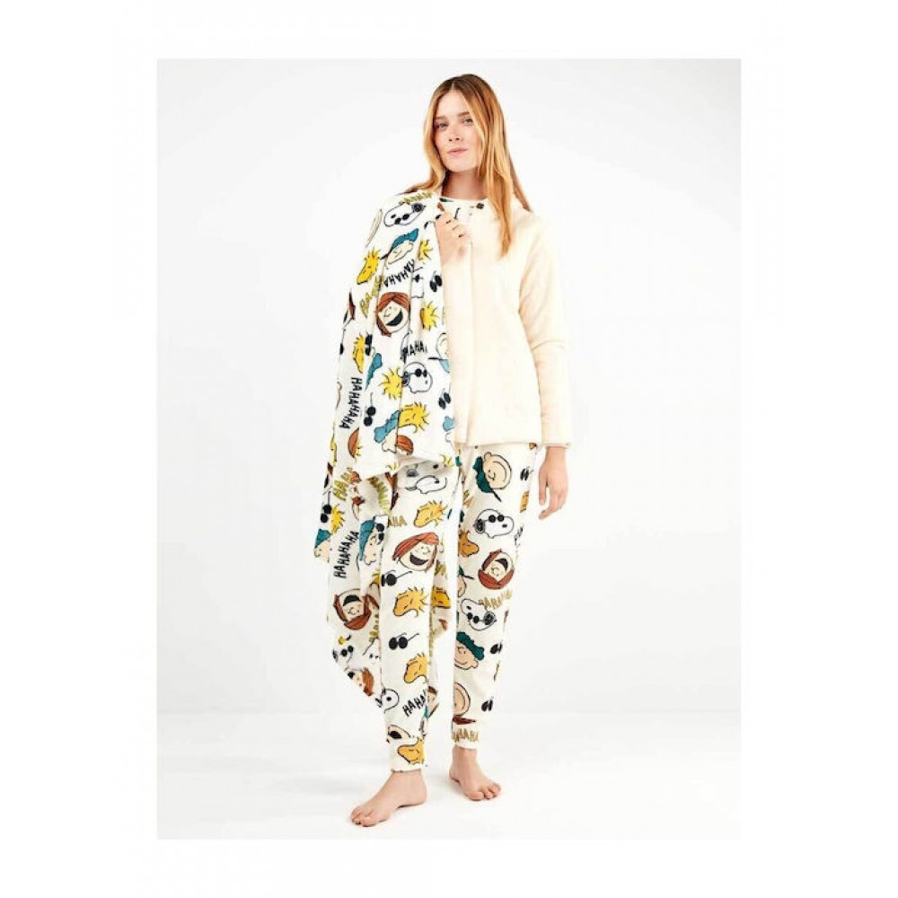 GISELA 2/50112, Κουβερτάκι FLEECE PEANUTS 190X155εκ. MULTI COLOR