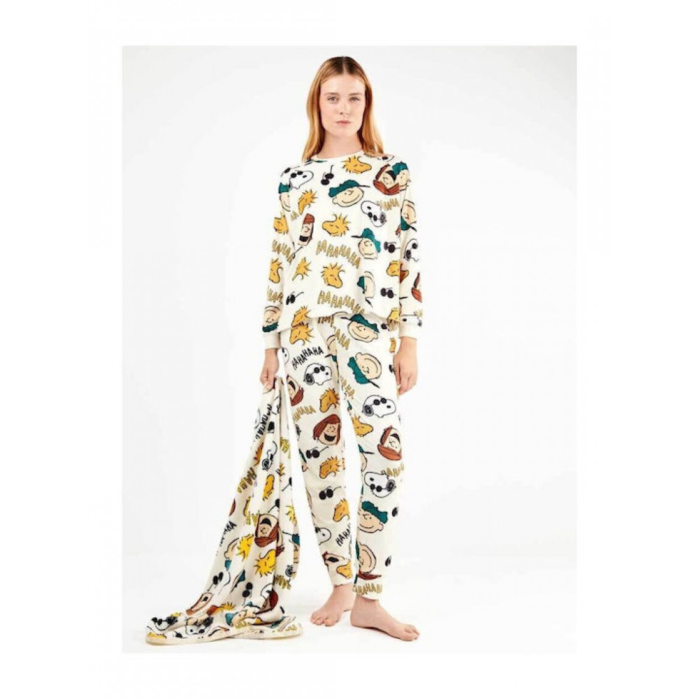 GISELA 2/50112, Κουβερτάκι FLEECE PEANUTS 190X155εκ. MULTI COLOR