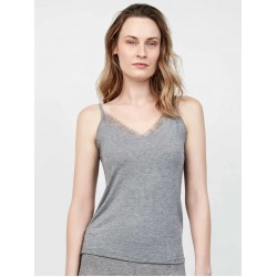 Gisela 1/10062T, Γυναικείο Ισοθερμικό Φανελάκι με Τιράντα και Δαντέλα, ΓΚΡΙ