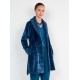 Gisela 2/20425, Γυναικεία Ρόμπα Fleece με κουμπιά και ζώνη, ΜΠΛΕ