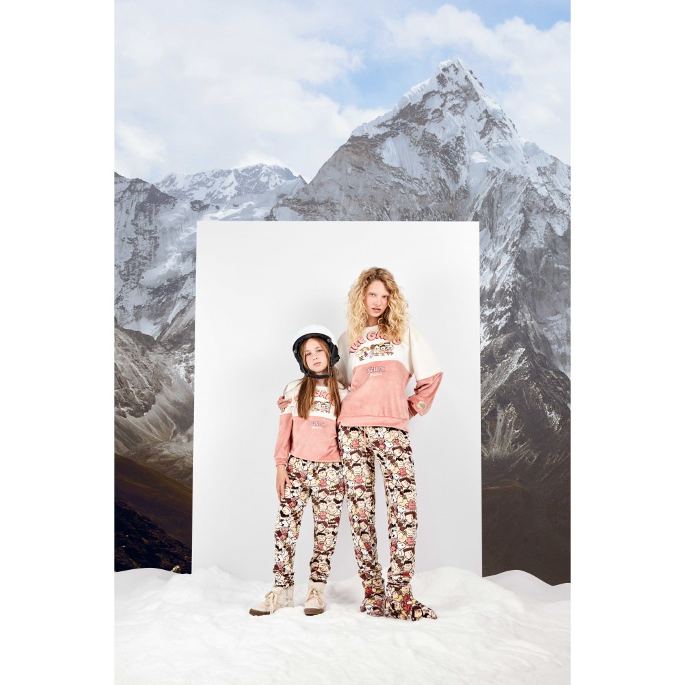 Gisela 2/20455, Γυναικεία Πυτζάμα από βελούδινο Fleece Regular Fit, ΣΟΜΟΝ