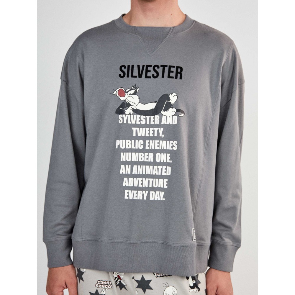 Gisela 2/20476, Ανδρική Interlock Πυτζάμα LOONEY TUNES SYLVESTER 