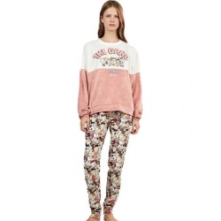 Gisela 2/20455, Γυναικεία Πυτζάμα από βελούδινο Fleece Regular Fit, ΣΟΜΟΝ