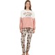 Gisela 2/20455, Γυναικεία Πυτζάμα από βελούδινο Fleece Regular Fit, ΣΟΜΟΝ