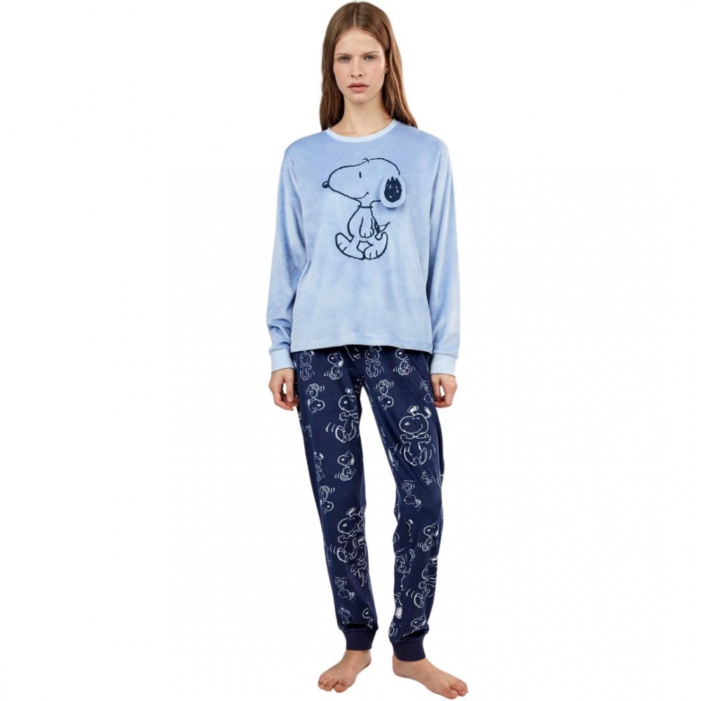 Gisela 2/20464, Γυναικεία Πυτζάμα SNOOPY- PEANUTS Fleece, ΣΙΕΛ