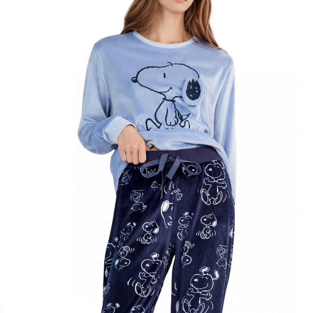 Gisela 2/20464, Γυναικεία Πυτζάμα SNOOPY- PEANUTS Fleece, ΣΙΕΛ