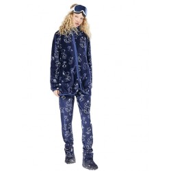 Gisela 2/20465, Γυναικεία Fleece ρόμπα SNOOPY,  ΜΠΛΕ ΣΚΟΥΡΟ