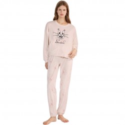 Gisela 2/20481, Γυναικεία Πυτζάμα TOM & JERRY Fleece, ΠΟΥΔΡΑ