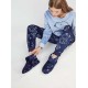 Gisela 2/50127, Γυναικείες Παντόφλες SNOOPY Fleece με γούνα, ΜΠΛΕ ΣΚΟΥΡΟ