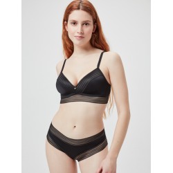 Σετ  Bralette και Κυλοτάκι Gisela 3/0332 cup B χωρίς μπανέλα προφορμαρισμένο, ΜΑΥΡΟ