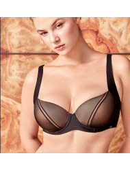 Gisela 1/10072  Γυναικείο Σουτιέν  με μπανέλα και ελαφριά ενίσχυση, ΜΑΥΡΟ