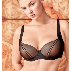 Gisela 1/10072  Γυναικείο Σουτιέν  με μπανέλα και ελαφριά ενίσχυση, ΜΑΥΡΟ