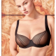 Gisela 1/10072  Γυναικείο Σουτιέν  με μπανέλα και ελαφριά ενίσχυση, ΜΑΥΡΟ