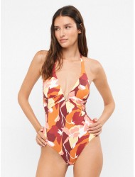 Gisela 2/30409U, Ολόσωμο Γυναικείο μαγιό Halter με αγκράφα και βαθύ ντεκολτέ, ΕΜΠΡΙΜΕ