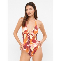 Gisela 2/30409U, Ολόσωμο Γυναικείο μαγιό Halter με αγκράφα και βαθύ ντεκολτέ, ΕΜΠΡΙΜΕ