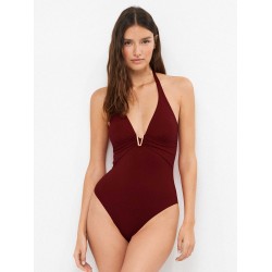 Gisela 2/30409U, Ολόσωμο Γυναικείο μαγιό Halter με αγκράφα και βαθύ ντεκολτέ