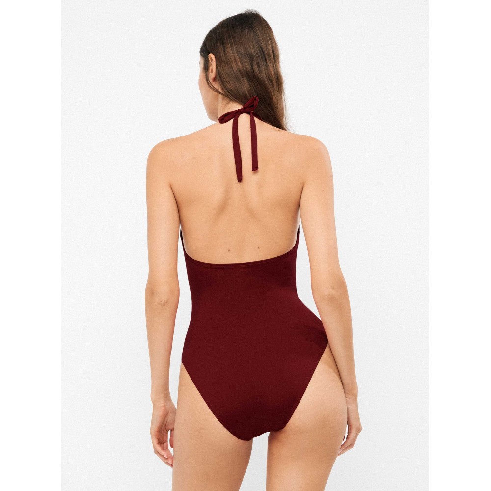 Gisela 2/30409U, Ολόσωμο Γυναικείο μαγιό Halter με αγκράφα και βαθύ ντεκολτέ