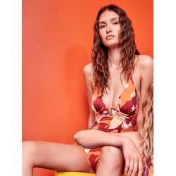 Gisela 2/30409U, Ολόσωμο Γυναικείο μαγιό Halter με αγκράφα και βαθύ ντεκολτέ, ΕΜΠΡΙΜΕ