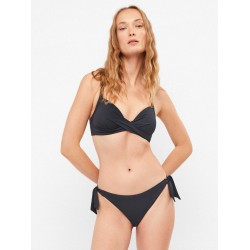 Gisela 2/30426B, Γυναικείο Bikini Bottom χαμηλόμεσο με πλαϊνό δέσιμο, ΜΑΥΡΟ