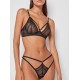 Γυναικείο Σετ Gisela 3/0346 σε στυλ Bralette και κυλοτάκι με κοψίματα ΜΑΥΡΟ